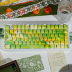 SpringMoor keycap set — styled scene with props