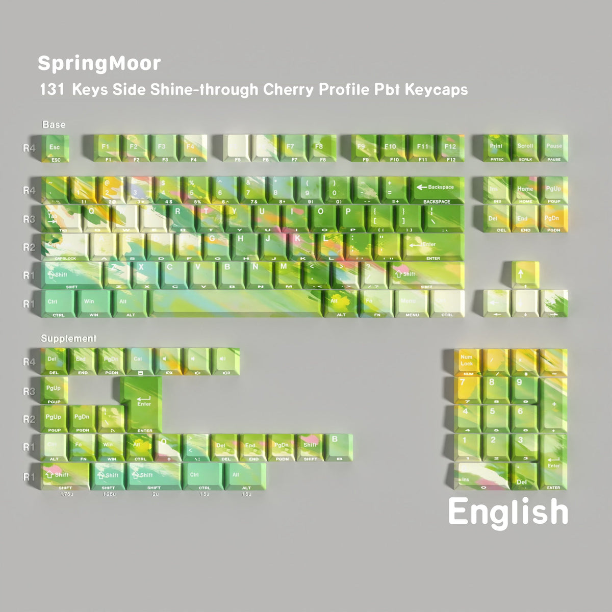 SpringMoor — Cherry Side-lit PBT Keycap Set — English layout