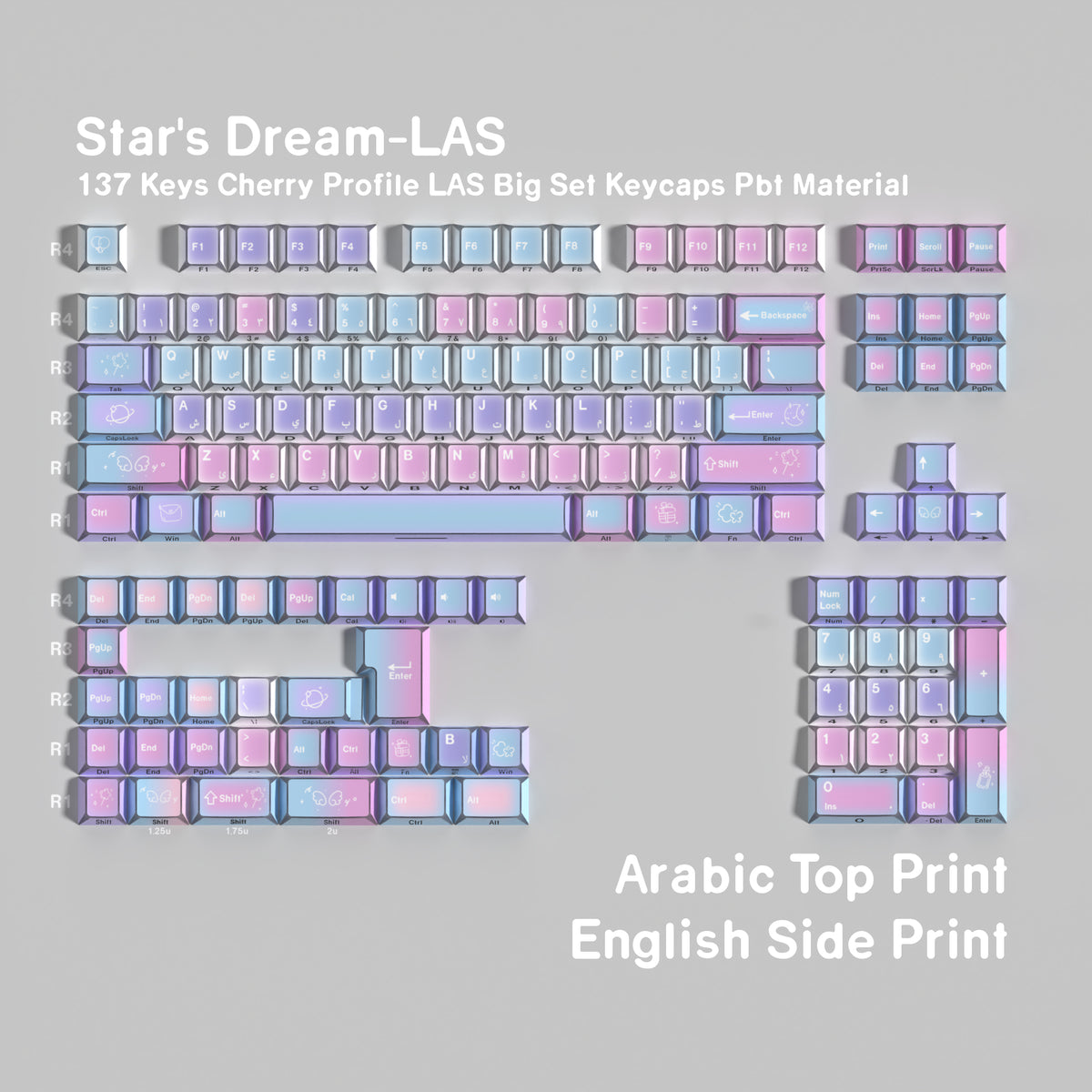Star Dream LAS — Набор кейкапов PBT Cherry LAS