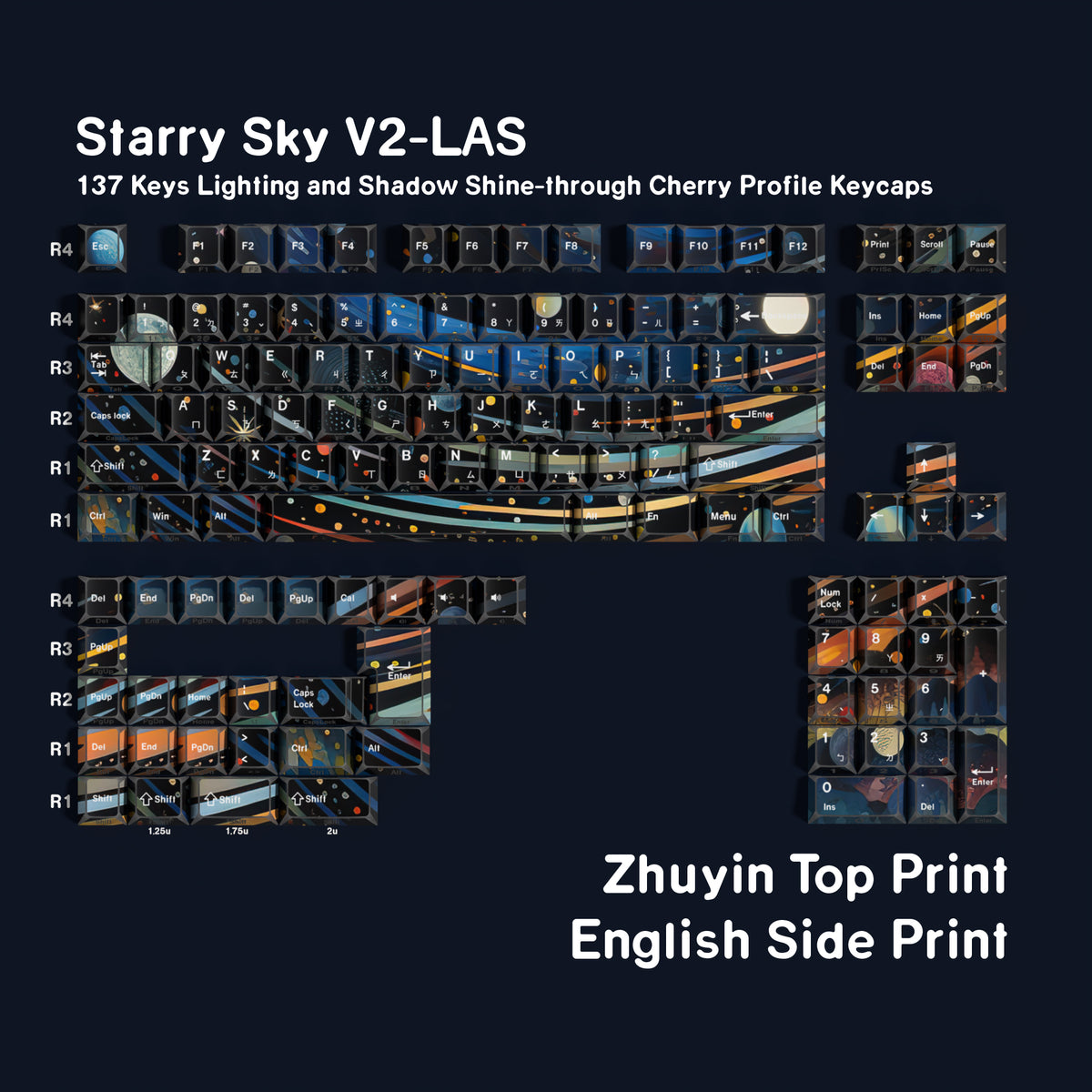 Starry Sky V2 LAS — Набор кейкапов PBT Cherry LAS