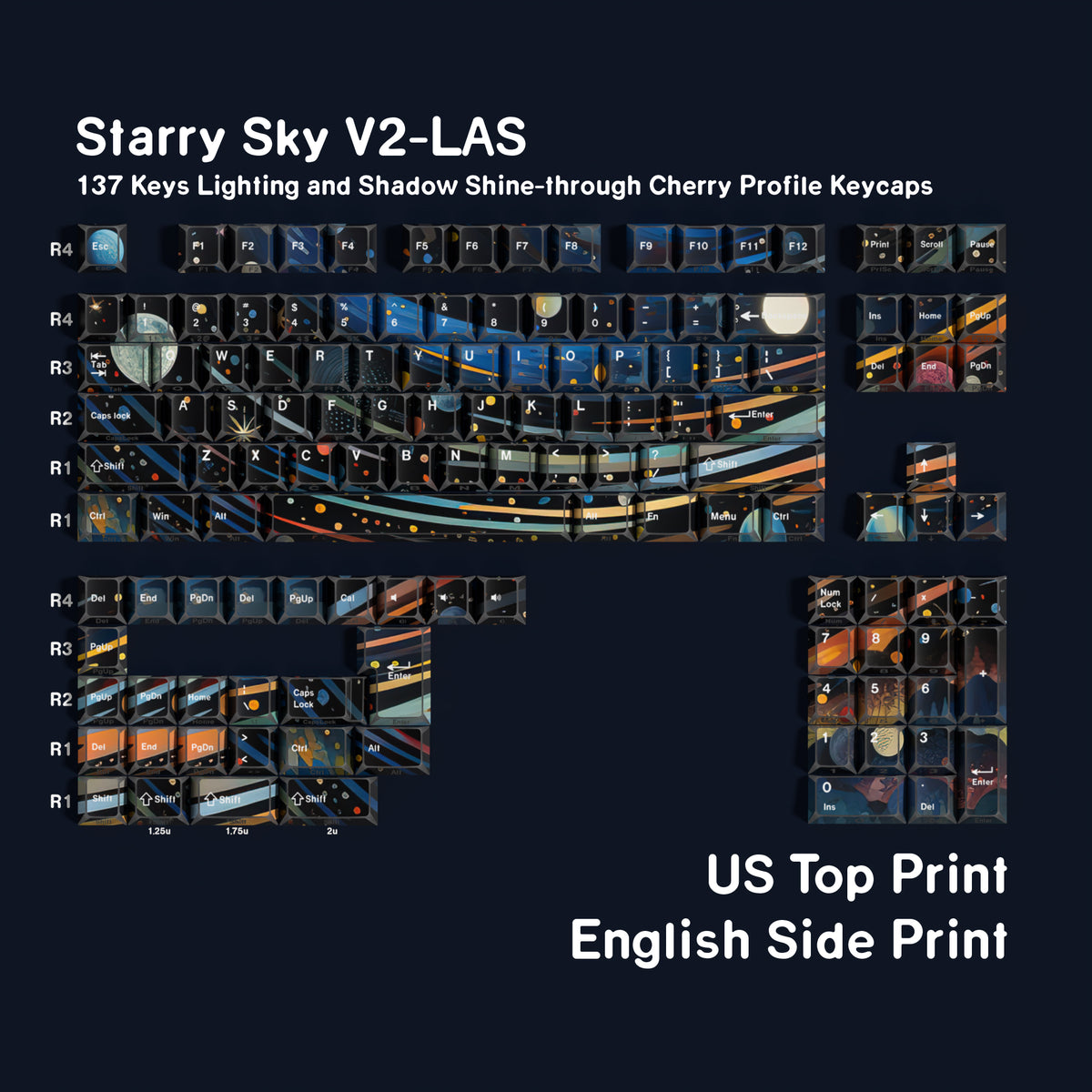 Starry Sky V2 LAS — Набор кейкапов PBT Cherry LAS