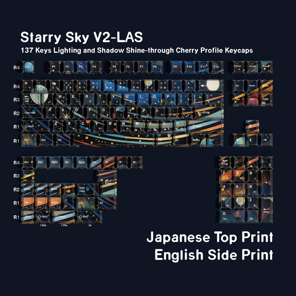 Starry Sky V2 LAS — Набор кейкапов PBT Cherry LAS