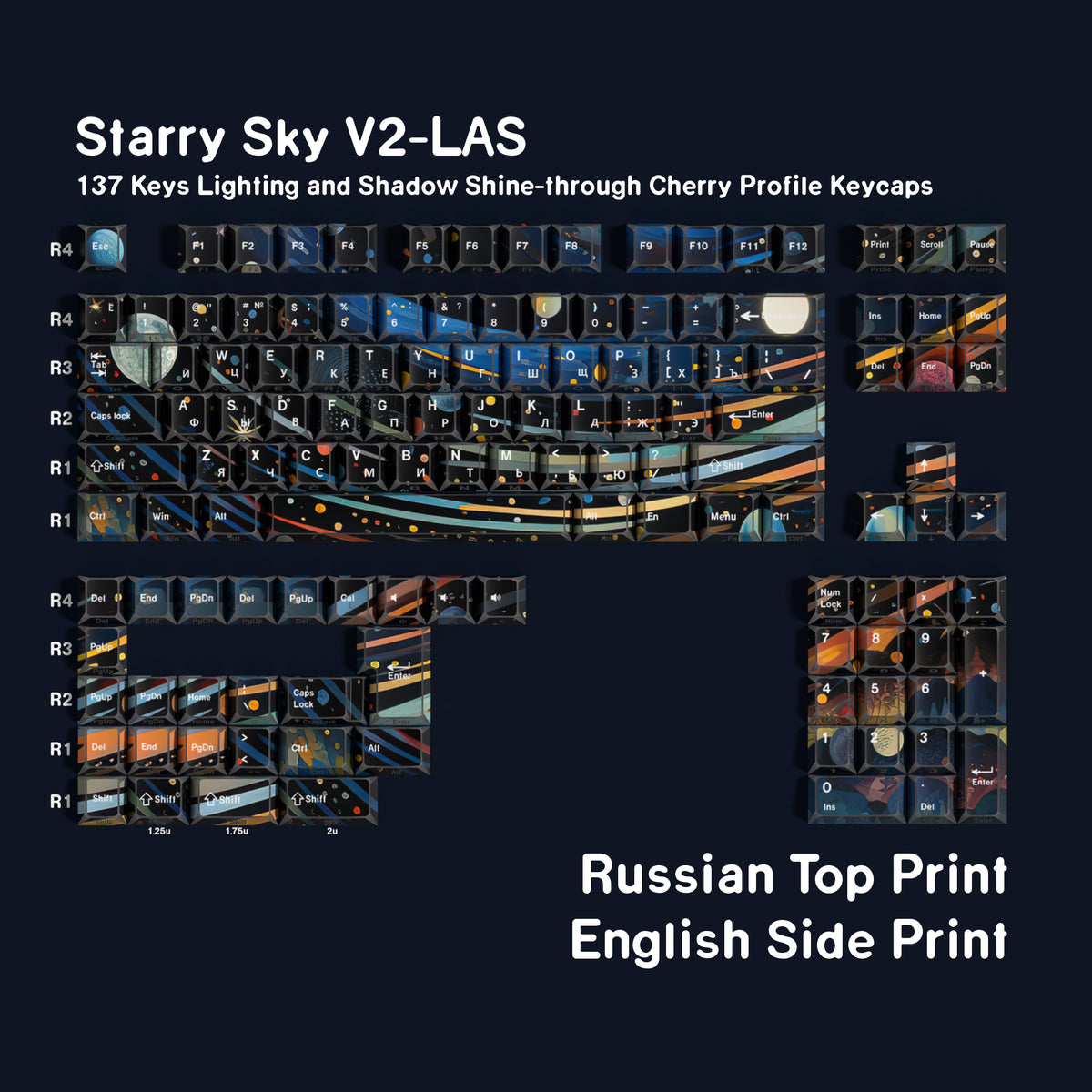 Starry Sky V2 LAS — Набор кейкапов PBT Cherry LAS