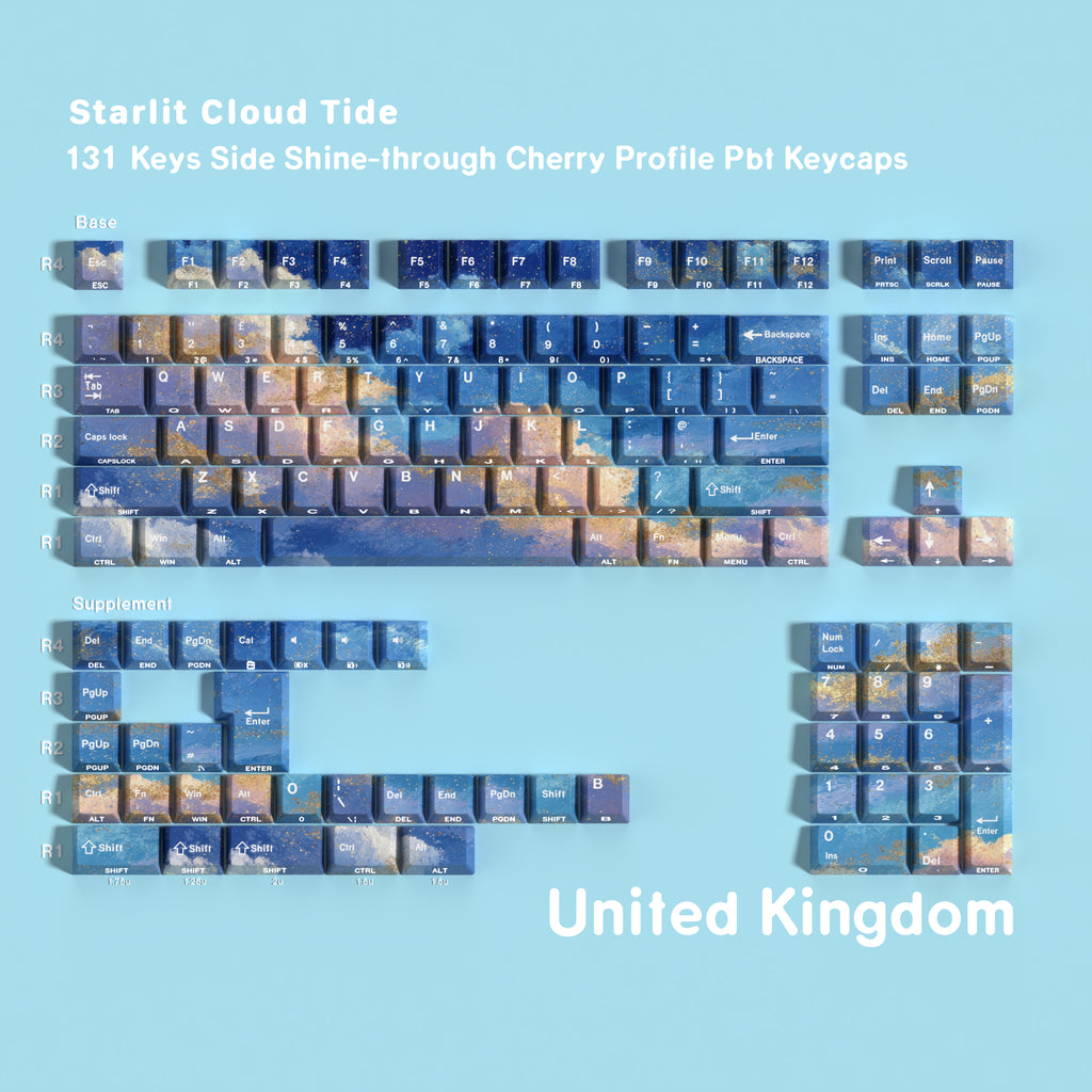 Starry Tide — Cherry Side-lit PBT Keycap Set