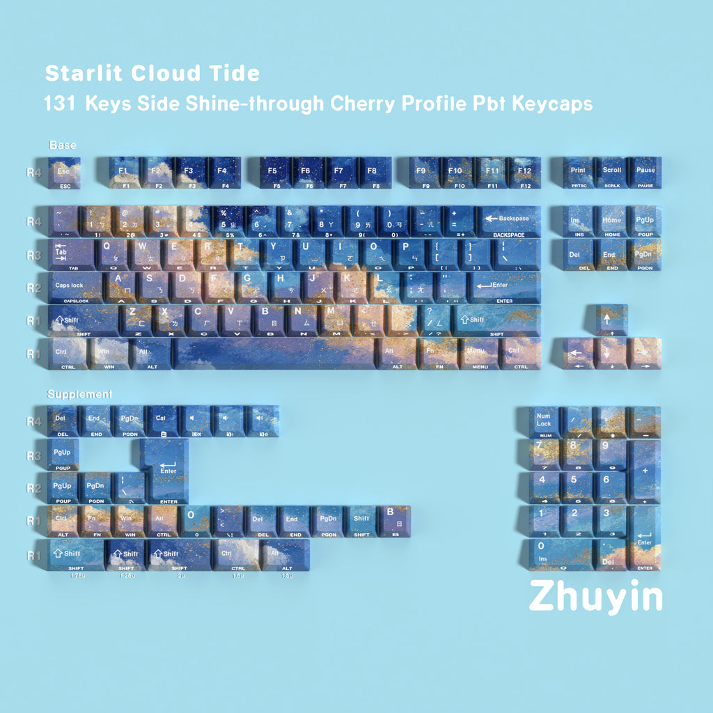 Starry Tide — Cherry Side-lit PBT Keycap Set