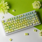 Summer Trail keycap set — styled with flowers