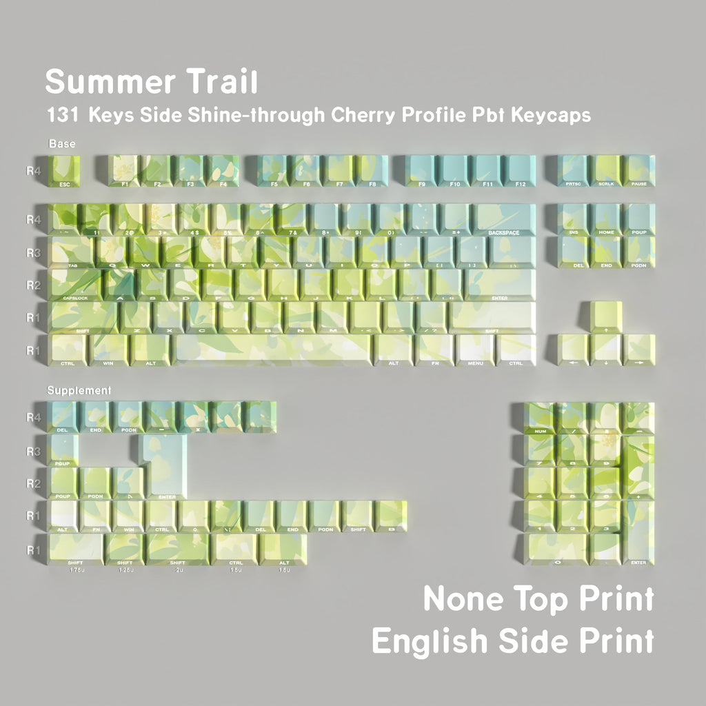 Summer Trail — Cherry Side-lit PBT Keycap Set — Blank layout
