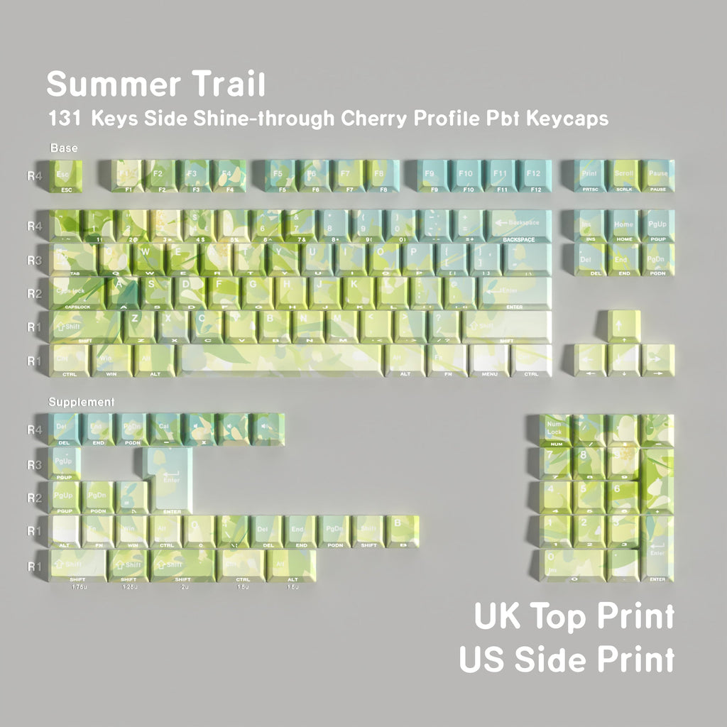 Summer Trail — Cherry Side-lit PBT Keycap Set — English (UK) layout