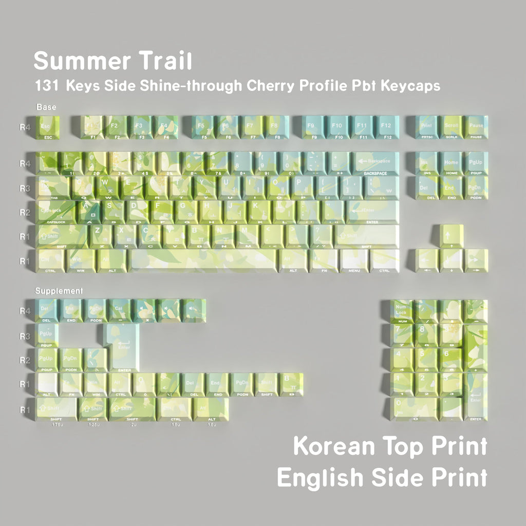 Summer Trail — Cherry Side-lit PBT Keycap Set — Korean layout