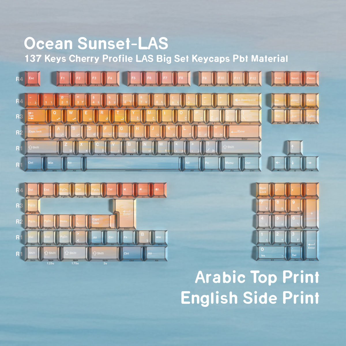 Sunset at Sea — Набор кейкапов PBT Cherry LAS