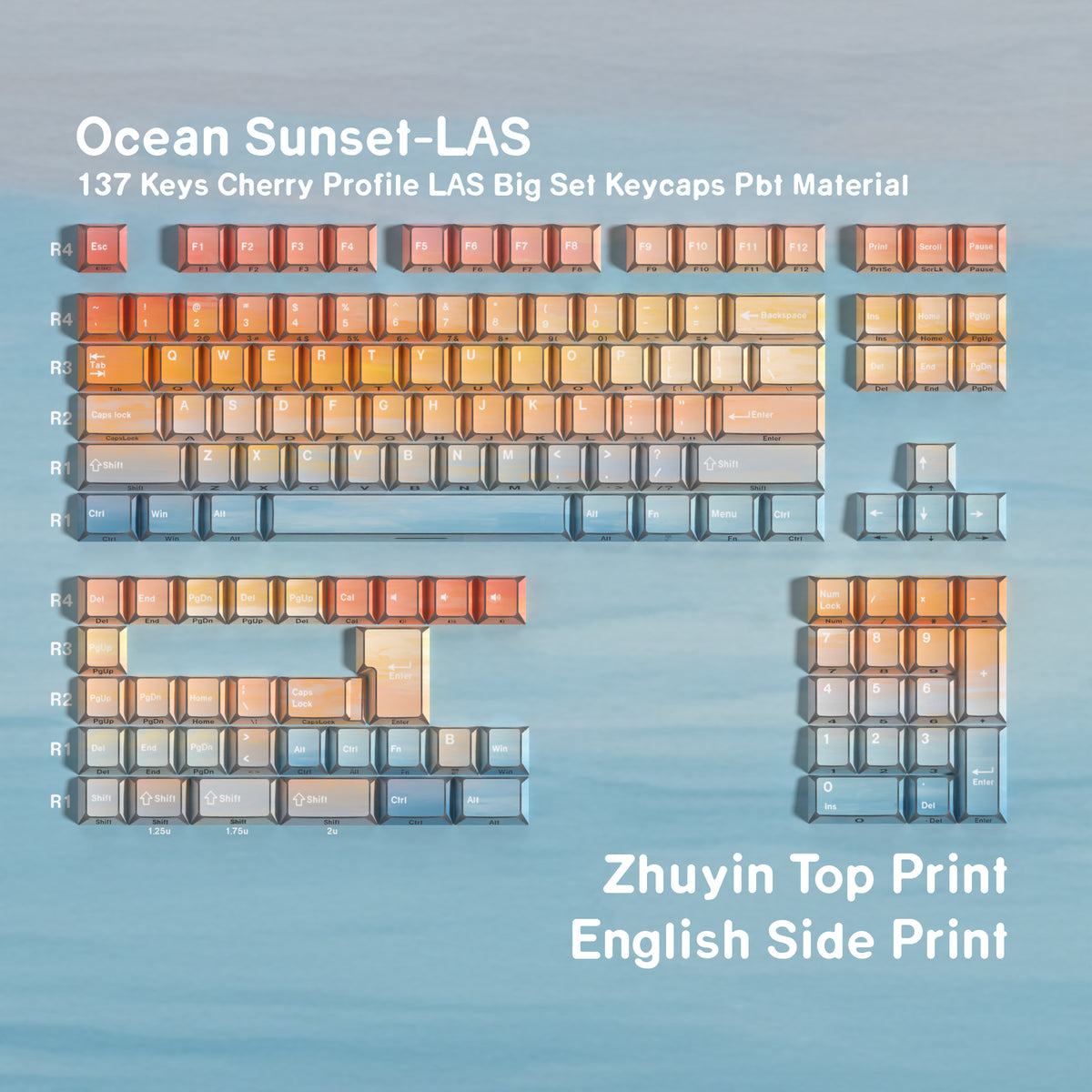 Sunset at Sea — Набор кейкапов PBT Cherry LAS