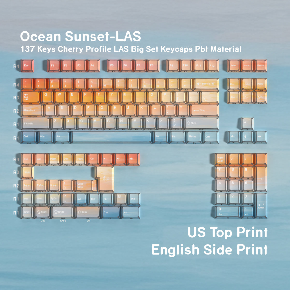 Sunset at Sea — Набор кейкапов PBT Cherry LAS
