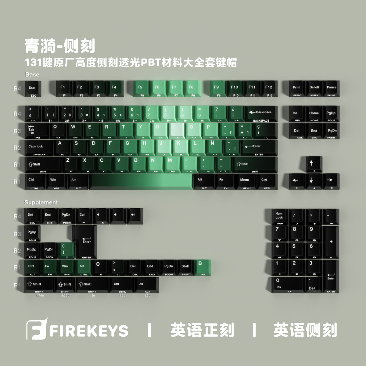 Verdant Ripple — Набор кейкапов PBT Cherry Side-lit