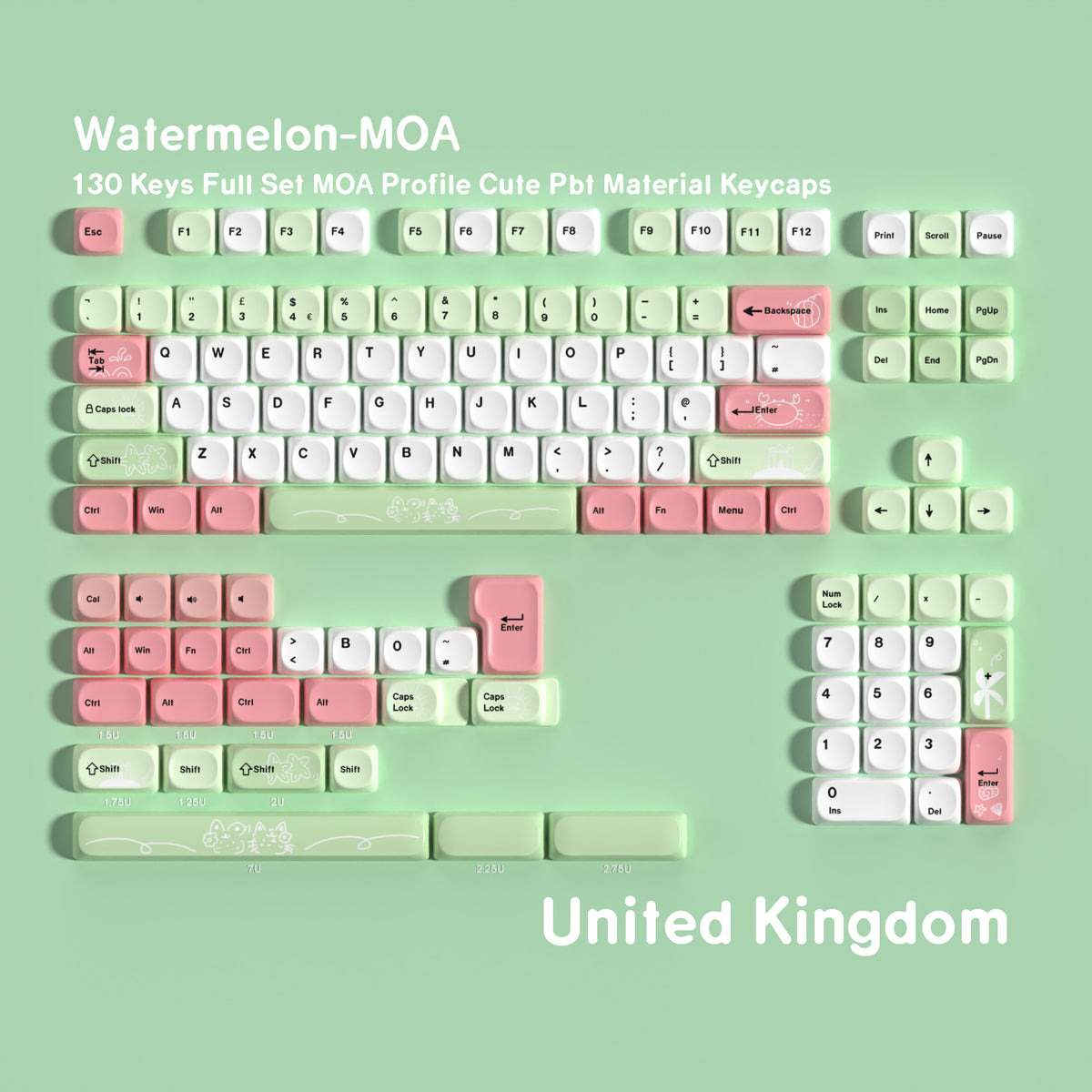 Watermelon MOA — MOA PBT Keycap Set