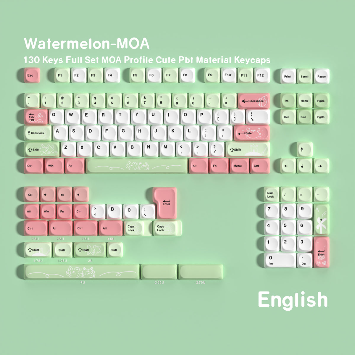 Watermelon MOA — MOA PBT Keycap Set
