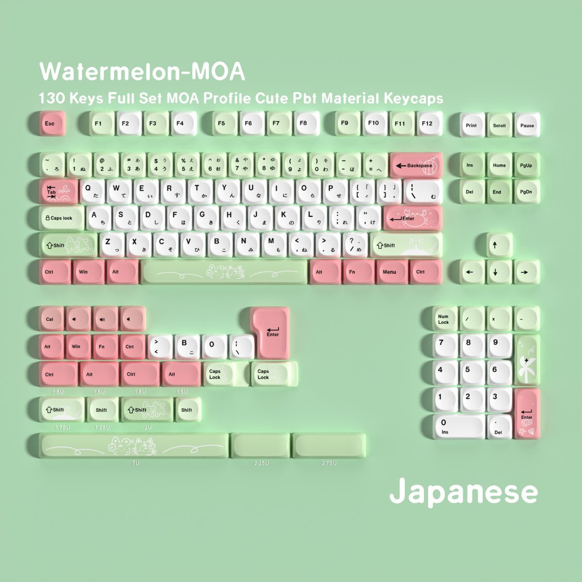 Watermelon MOA — MOA PBT Keycap Set