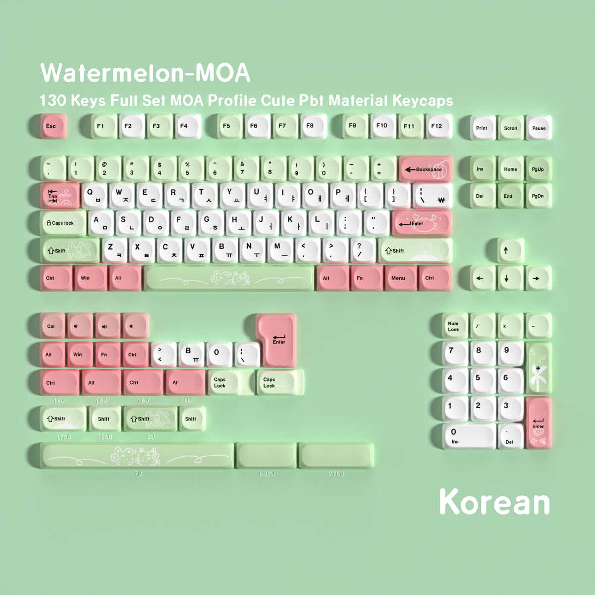 Watermelon MOA — MOA PBT Keycap Set