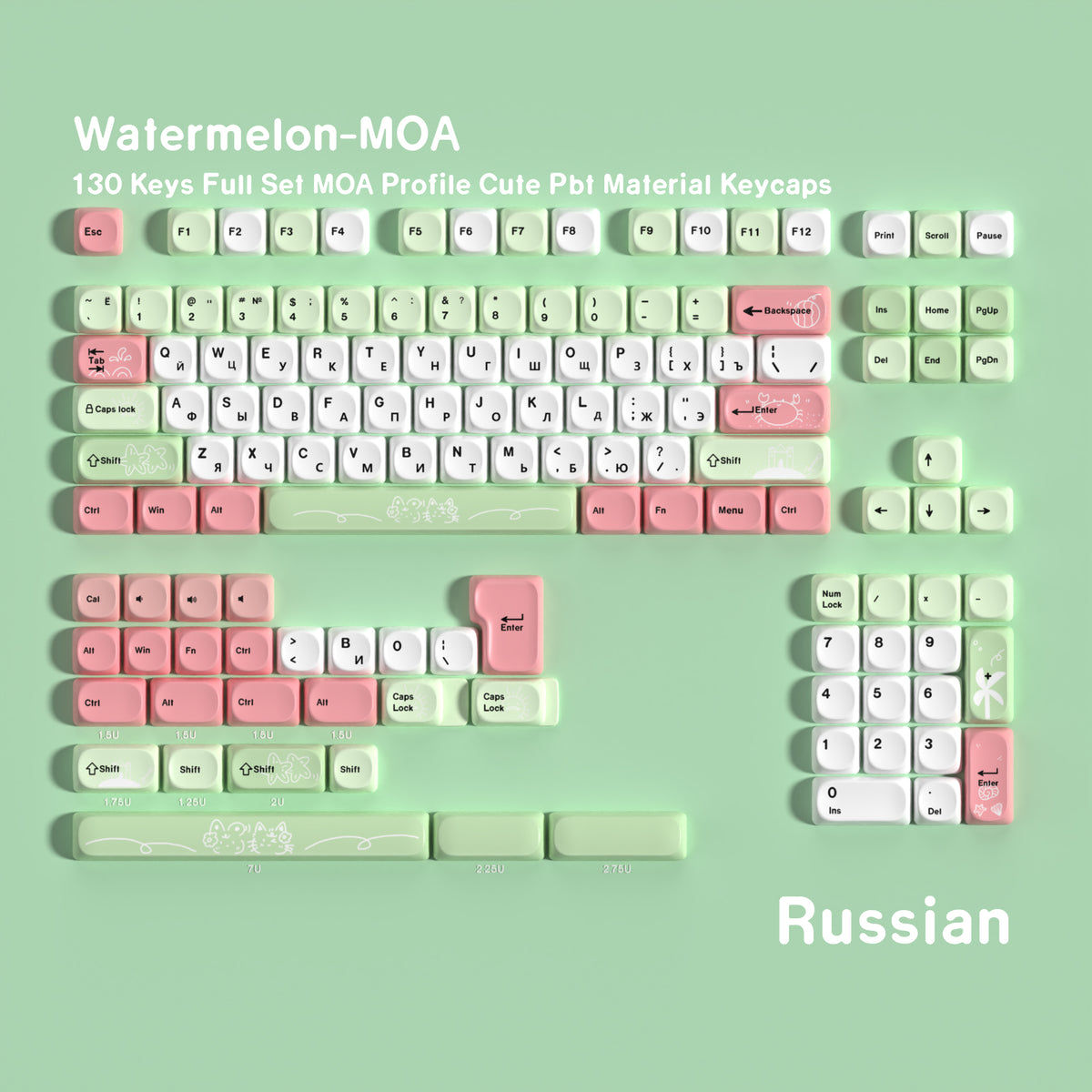 Watermelon MOA — MOA PBT Keycap Set