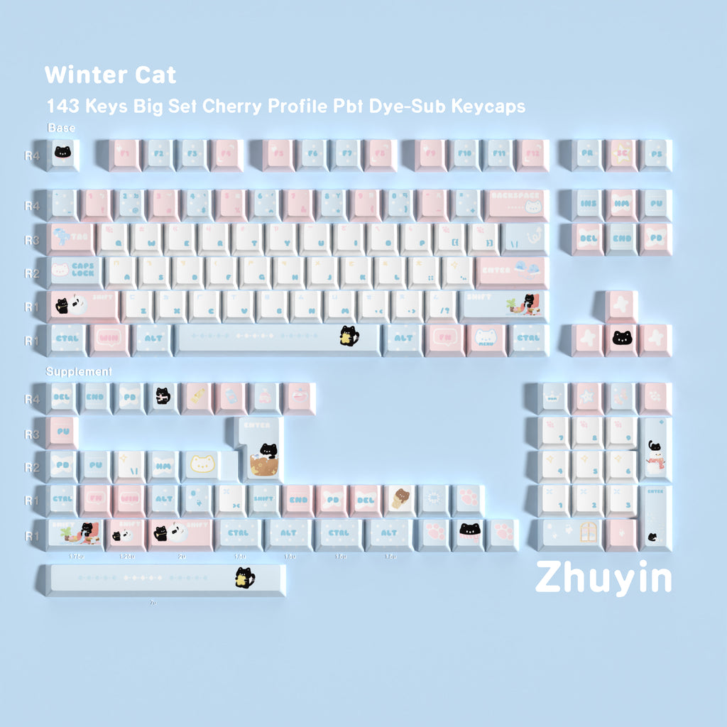 Winter Meow — Набор кейкапов PBT Cherry Non-translucent