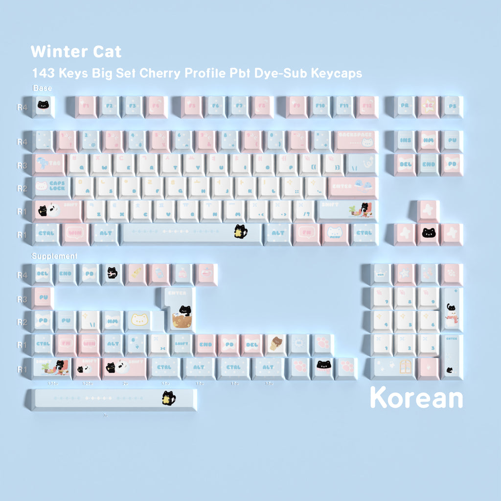 Winter Meow — Набор кейкапов PBT Cherry Non-translucent