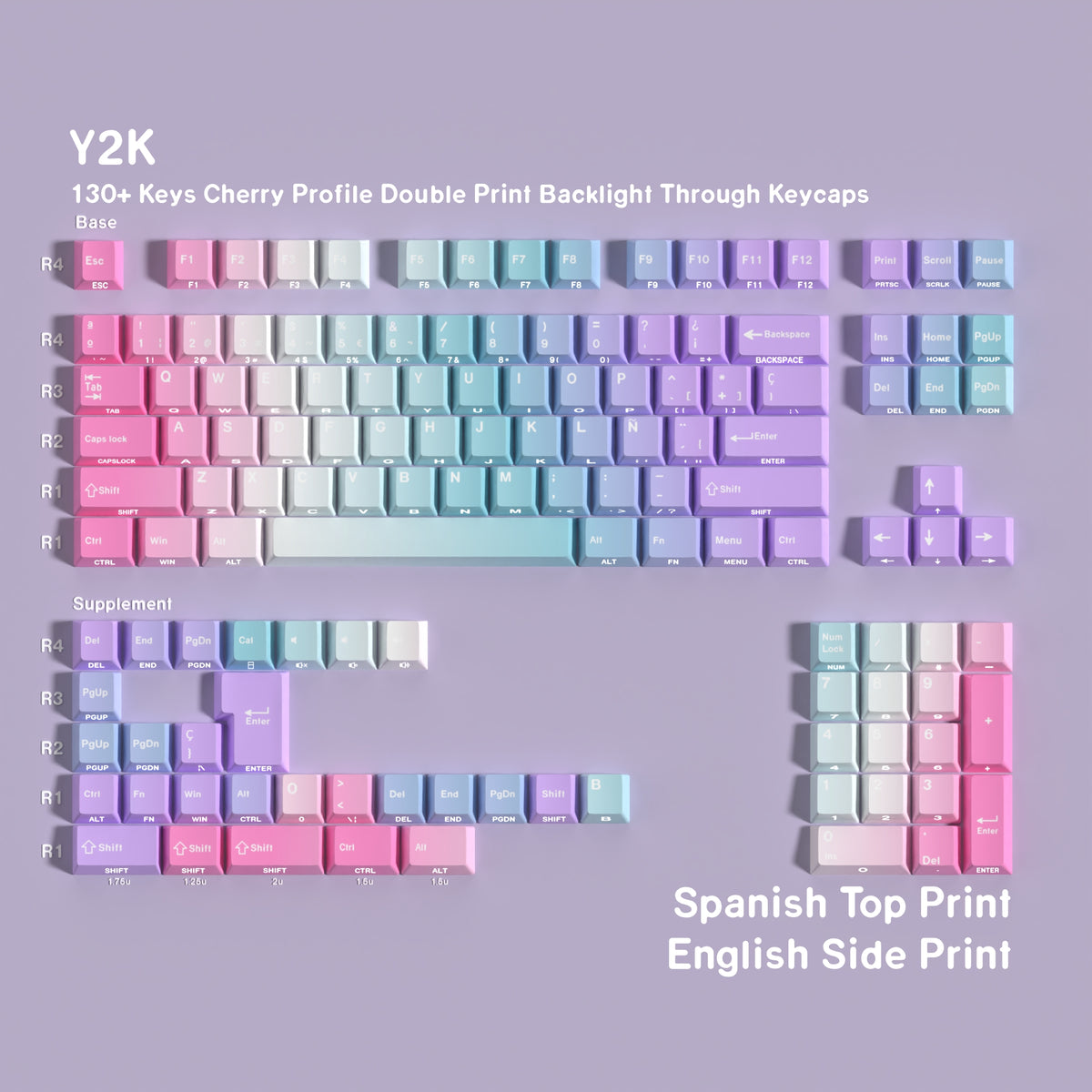 Y2K — Набор кейкапов PBT Cherry Side-lit